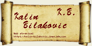 Kalin Bilaković vizit kartica